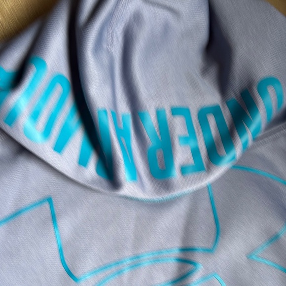 Under Armour Kids Hoodie - Light Gray and Teal - Picture 3 of 4